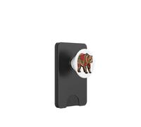 Floral Bear with Red Roses and Tribal Patterns PopSockets PopWallet for MagSafe