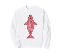 Floral Beluga Whale Spirit Animal Silhouette Sweatshirt