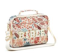 Floral Bible Carrier Tote Bag - Large Zippered Book Pouch with Pen Organizer, Stylish Protective Case for Study Supplies, Journals & Daily Essentials, Perfect for Church & School