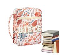 Floral Bible Study Bag - Polyester Zipper Tote Organizer, Large Capacity Pocket Storage | Protective Carrying Case for Church Travel Supplies Women Girls Teens Kids