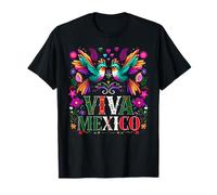 Floral Bird Otomi Mexican Embroidery Style Mexicano Mexicana T-Shirt