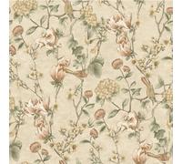 Floral Bird Trail Flowers Trees Leaves Nature Botanical Wallpaper Holden Decor Cream One Size