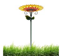 Floral Birdbath Basin Stand - Durable Outdoor Feeding Dish, Rustic Hummingbird Spa Decor, Landscape Attraction Ornament | Yards Verandas Greenspaces Walkways Gazebos Meadows Retreats Pavilions