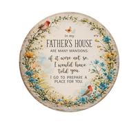 Floral Birds Butterflies Scripture Circle Round Tin Sign Vintage Metal Poster Retro Bar, Home, Man Cave, Kitchen, Laundry Room Wall Art Decor Gift 8x8Inch
