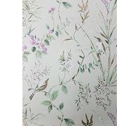 Floral Birds Wallpaper Mint Plum Metallic Flower Shimmer Fine Decor Mariko from YöL