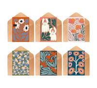 Floral Blank Cards and Envelopes Set, 12 Pcs Floral Greeting Cards, 6 Assorted Watercolor Designs Note Cards Set for Birthday Wedding Thank You Anniversary Sympathy