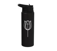 Floral Blooming Cross Tulip Stainless Steel Insulated Water Bottle