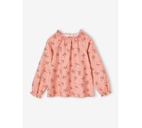 Floral Blouse in Needlecord Fabric for Girls rosy