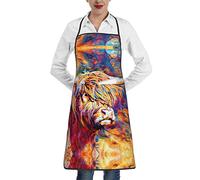 Floral Blue 1 Pack Apron For Women With Pockets, Adjustable Polyester Chef Aprons For Kitchen, Cooking, Bbq, Highland Cow, One Size