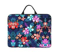 Floral Blue 14 Inch Printed Laptop Sleeve, 600d Oxford-Cloth Shockproof Laptop Case With Thickened Pearl Cotton,Waterproof Portable Laptop Handbag Cover