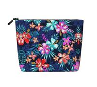 Floral Blue A Versatile Travel Makeup Bag, Ideal for Daily Routines and Business Journeys