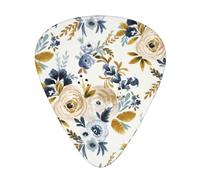 Floral Blue Mustard,12 Pcs Guitar Pick,3 Different Thickness Plectrums for Acoustic Guitar Bass Ukulele (0.46mm 0.96mm 0.71mm)