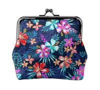 Floral Blue Printing Lightweight Minimalist Wallet, Compact Coin Pouch for Gym Visits and Errands