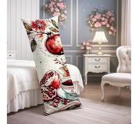 Floral Body Pillow Covers, Pomegranate Vintage Soft Velvet Lumbar Pillow Cover with Zipper, Long Body Pillows Case Decorative for Bed Couch Headboard 20x54 Inch