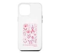 Floral Boho Pink Ribbon Bible Verse Breast Cancer Awareness Case for iPhone 12 Pro Max