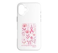 Floral Boho Pink Ribbon Bible Verse Breast Cancer Awareness Case for iPhone 16 Plus