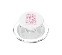 Floral Boho Pink Ribbon Bible Verse Breast Cancer Awareness PopSockets PopGrip for MagSafe