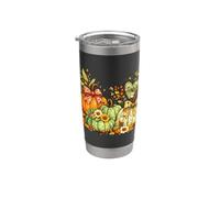 Floral Boho Pumpkin Autumn Harvest Seasonal Decor Stainless Steel Insulated Tumbler