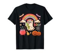 Floral Boo Ghost Halloween Costume Fishing Colorful Rainbow T-Shirt