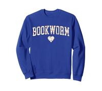 Floral Book Reading Reviewing Books Bookworm Bookish Sweatshirt, Adult Unisex, Royal Blue, Medium