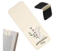 Floral Bookmark | Floral Page Marker - Magnetic Tab with PU Leather for Reading, Learning, Journal, Planner, Notepad, School, Work, for Girls, Boys, Teenagers,