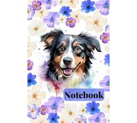 Floral Border Collie Notebook: Blank Lined Journal, Great for writing Notes , Gift for Dog Lovers