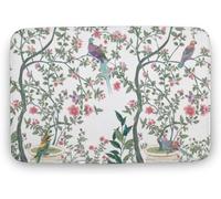 Floral Botanical Doormat,Chinoiserie Design Doormat,Zen Bird Garden Fresco,Funny Doormat,Home Decor,Welcome Mat,Indoor Doormat,Front Back Door Mat Coral Velvet Doormat 36x24 Inch