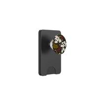 Floral Botanical Print with White Blossoms and Red Berries PopSockets PopWallet for MagSafe