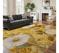 Floral Botanical Small Rugs for Entryway 40 x 60, Home Bedroom Kitchen Decor, Wildflower Flower Pattern Soft Washable Indoor Door Mats, Non Slip FS396