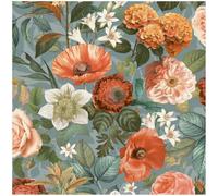 Floral Botanical Wallpaper Blue Multicoloured Paste The Wall Vinyl 10m Roll