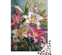 Floral Bouquet 1000 Piece Premium Cardboard Lilies & Mixed Flowers Puzzle Bundle, Educational Challenge Adults, Stress Relief, Gift & Family Activity 38x26cm/1000pcs