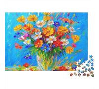 Floral Bouquet Art Recycled Cardboard 1000 Pieces Jigsaws Flowers Puzzles for Kids with Attention-Deficit Issues Decoration 70x50cm/1000pcs