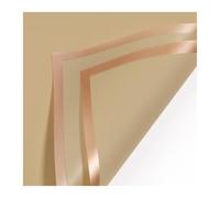 Floral Bouquet Wrapping Paper 20Pcs Plastic Bouquet Wrapping Paper Color Waterproof Gold Edge For DIY Floral Party Home Packaging Supplies(Brown)