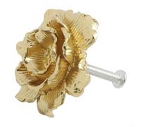 Floral brass drawer knobs with vintage inspiration designed for various furniture including kitchen and bathroom cabinets, wardrobes and storage units