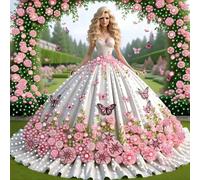 Floral Bride Special Shaped DIY Partial Drill Diamond Painting Kits for Adults Beginners Home Decor Diamonds Paintings Gem Art 30x30cm