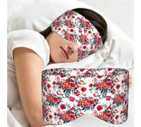 Floral Bright Chic Red Navy Bouquets, Sleep Mask for Home Travel, Full Eye Covers Light Blocking Eye Mask Sleep Eye and Ear Muffs