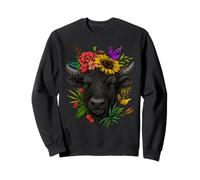 Floral Buffalo Head Spring Nature Aesthetic Animal Flowers Sweatshirt