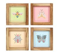 Floral Bug Framed Wall Art Set (Pack of 4) Something Different Multi One Size