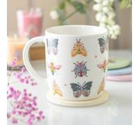 Floral Bug Print Ceramic Mug - 350Ml Brighten Your Day