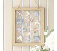 Floral Bug Print Glass Wall Hanging