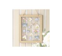 Floral Bug Print Glass Wall Hanging KDMD Brown One Size