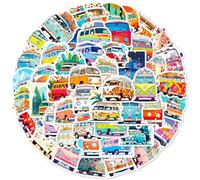 Floral Bus Stickers 50PCS Waterproof Vinyl Cartoon Bus Decals Aesthetic Decorative Sticker Pack for Kids Teens Adults Weddings Festivals Crafting Laptop Water Bottles Notebook Phone Case