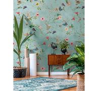 Floral Butterfly Duck Egg Wallpaper Feature Wall Mural 159 x 280cm A.S. Creation Duck Egg Blue One Size