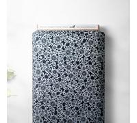 Floral Butterfly Flowers Abstract Design 100% Cotton Craft Quilting Patchwork Bunting Quality Sewing Project Fabric Material | 44" - 112 cm Wide (per Half Metre, White/Black)