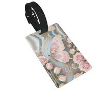 Floral Butterfly Luggage Tags for Suitcases, PVC Suitcase Tag with Secure Strap Suitcase Identifier with Privacy Name Card for Travel Bag Tags Personalized Baggage Tag for Women Men