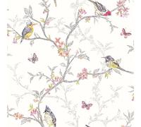 Floral Butterfly Wallpaper White Birds Trees Holden Decor 10m x 53cm 98080