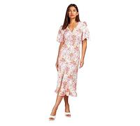 Floral Button Detail Midi Dress Multi