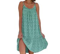 Floral Camisole Dress, Short Camisole Dress with Loose Straps and Sleeveless Floral | Loose Plus Size Dresses for Women Beach