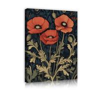 Floral Canvas Artwork with Frame Dark Botanical Living Wall Art 60x80cm