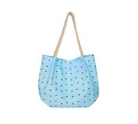 Floral Canvas Shoulder Bag Large Capacity Lightweight Braided Strap Tote For Women Work Essentials Canvas Shoulder Bag, Blue, Mass Beauty